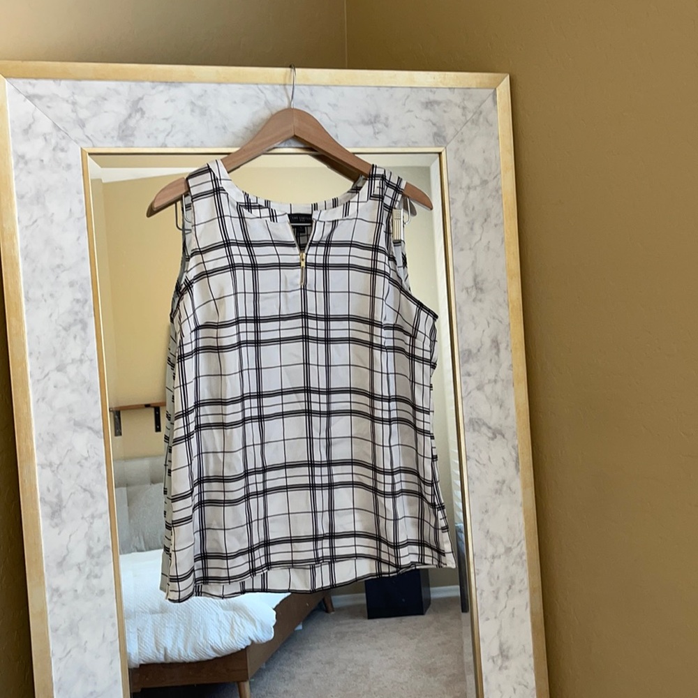 Black and White Plaid Blouse
